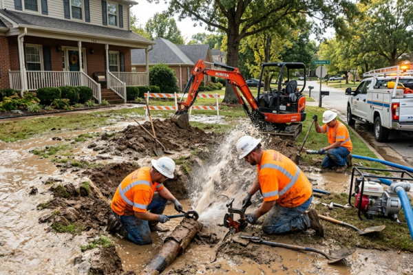 Main Water Line Break Repair